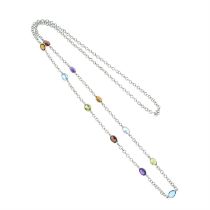 Vari-hue gem-set necklace