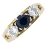 18ct gold sapphire & diamond ring