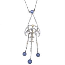 Edwardian sapphire & gem necklace, AF