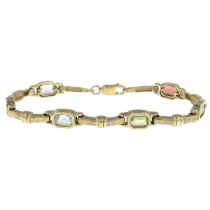 9ct gold gem-set bracelet