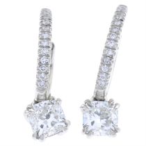 Platinum diamond hoop earrings