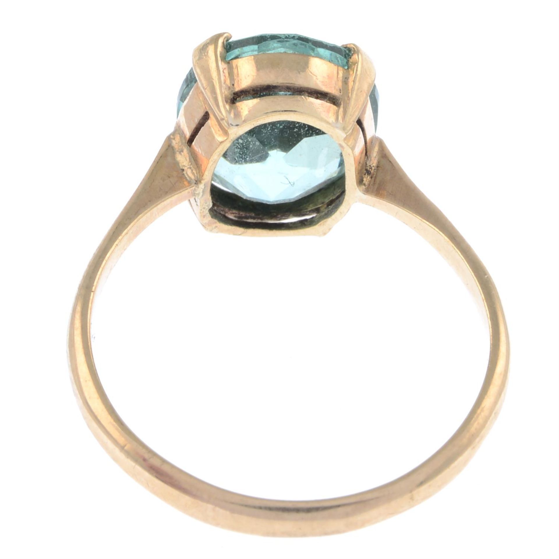 Blue paste single-stone ring - Image 2 of 2