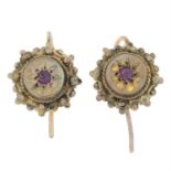 Late 19th century 15ct gold ruby earrings