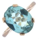 Blue paste single-stone ring