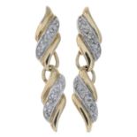 Pave-set diamond earrings