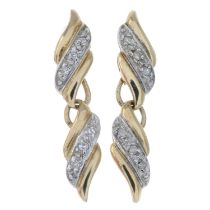 Pave-set diamond earrings