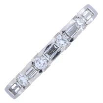 Platinum diamond half eternity ring