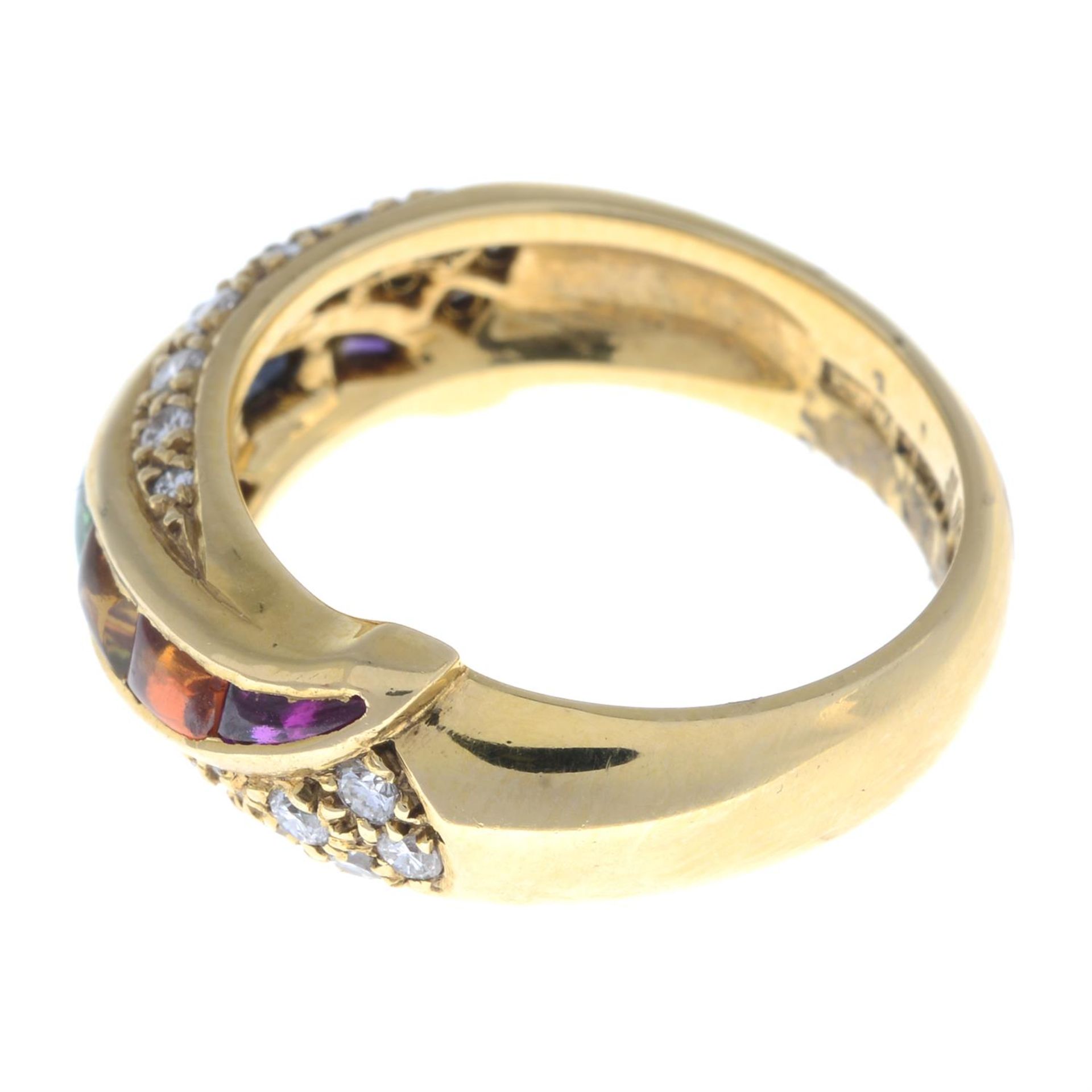 18ct gold vari-hue sapphire & diamond ring - Image 4 of 4
