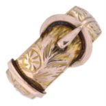 Edwardian 9ct gold buckle ring