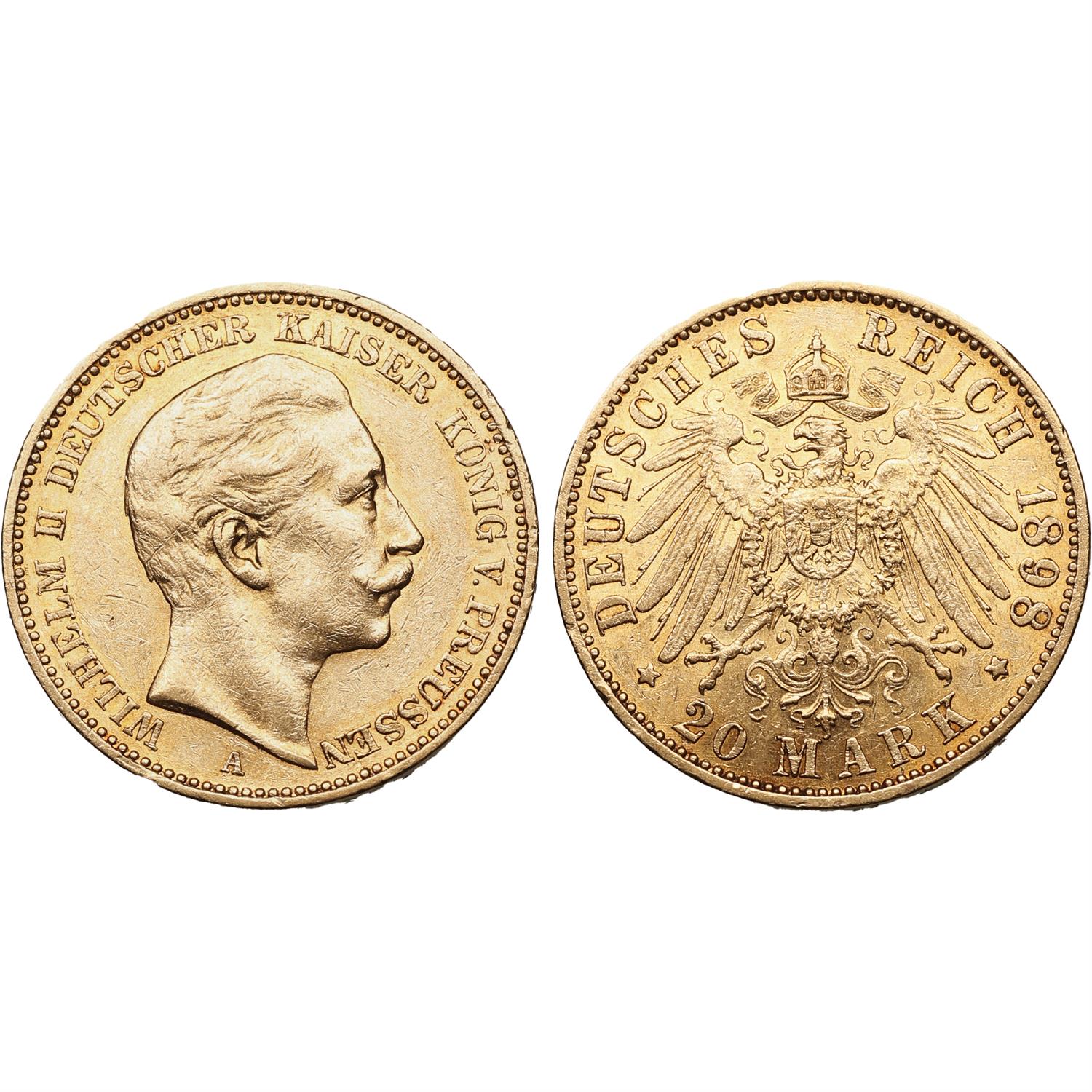 Kingdom of Prussia, Wilhelm II AV 20 Marks.