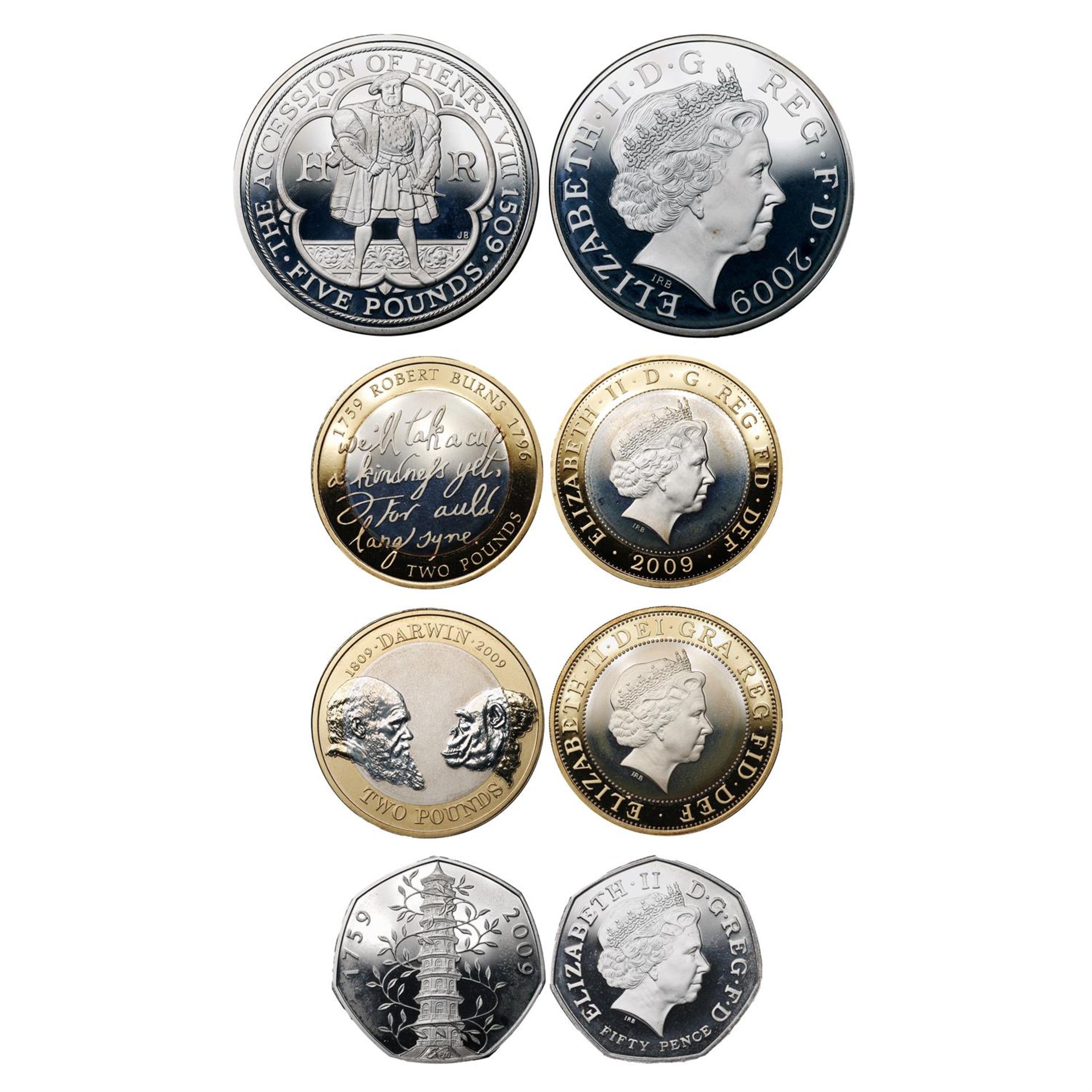 United Kingdom, Elizabeth II AR Proof Piedfort 4 Coin Set.