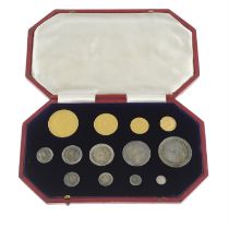 United Kingdom. Edward VII AR & AV Specimen Coin Set.