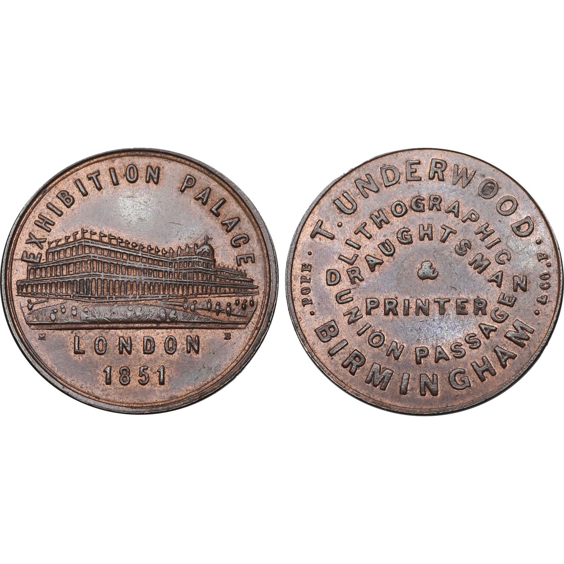 United Kingdom, Birmingham Brass Thomas Underwood Token.