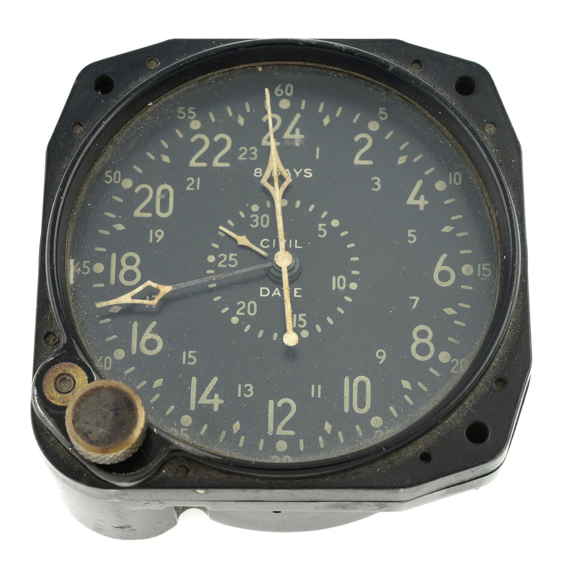 WWII period Waltham aircraft clock.