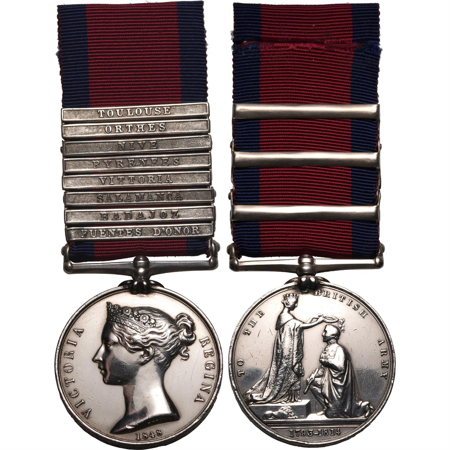 Military General Service AR Medal with eight clasps.