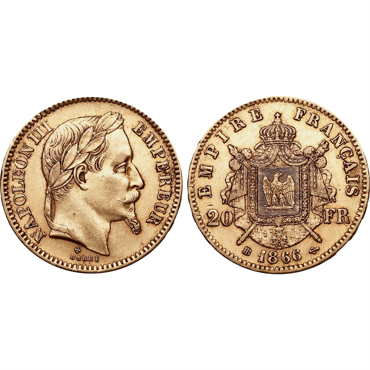 France, Second Empire. Napoleon III AV 20 Francs.