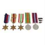 Group of 5 WWII medals, etc.