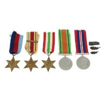 Group of 5 WWII medals, etc.