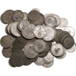 Group of 95 United Kingdom, George V, VI & Elizabeth II AR Coins.