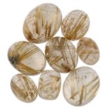 Vari-shape rutilated quartzes, 308.28ct