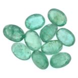 Oval-shape emeralds, 8.26ct