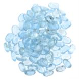 Oval-shape aquamarines, 35.82ct