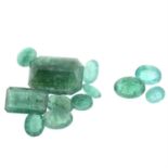 Assorted vari-shape emeralds, 37.99ct