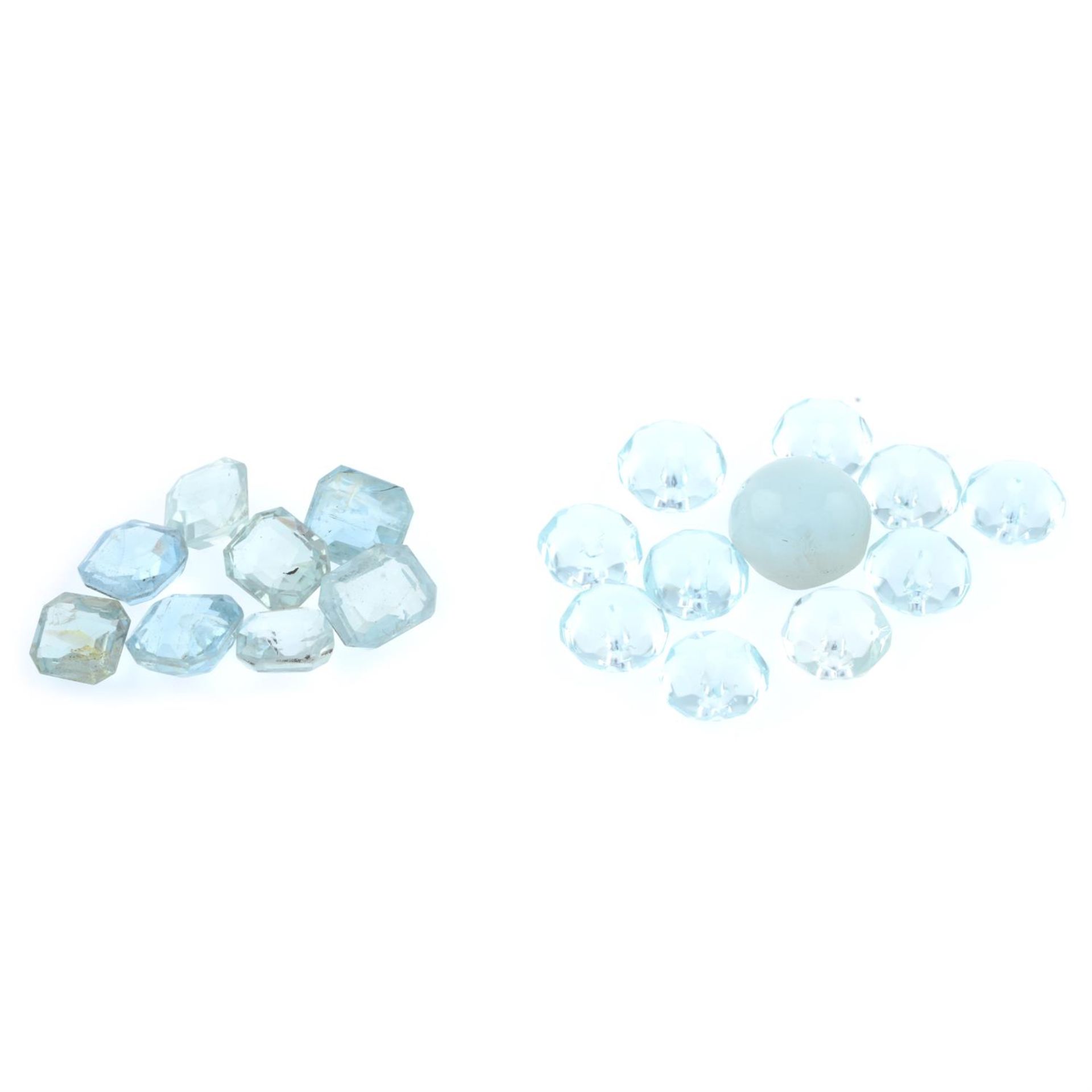 Assorted vari-shape aquamarines, 35.73ct
