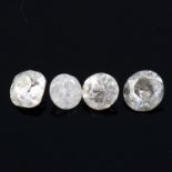 Four old-cut diamonds, 0.59ct