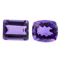 Two vari-shape amethysts, 71.02ct