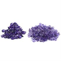 Pear-shape amethysts, 159.01ct