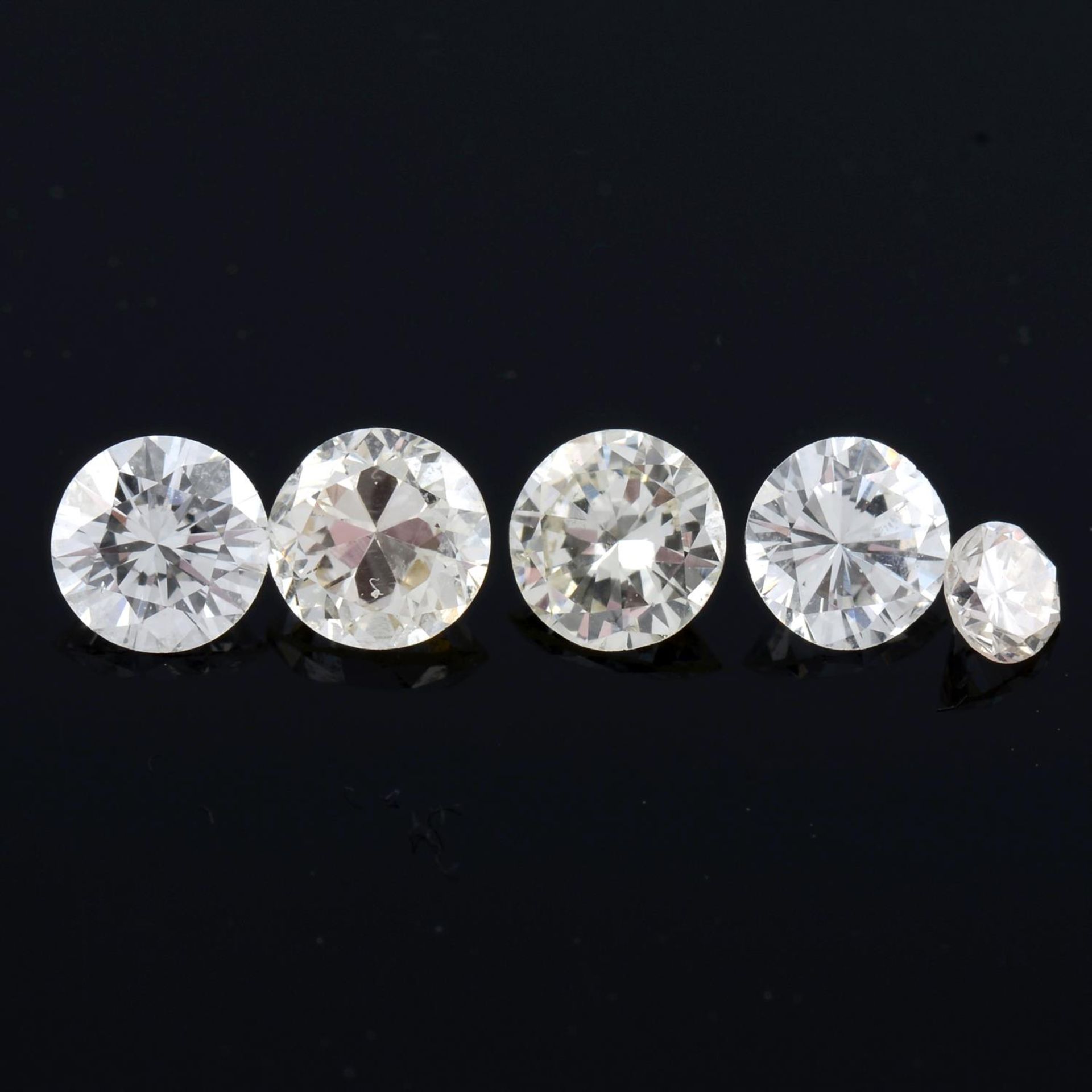 Five brilliant-cut diamonds, 0.57ct