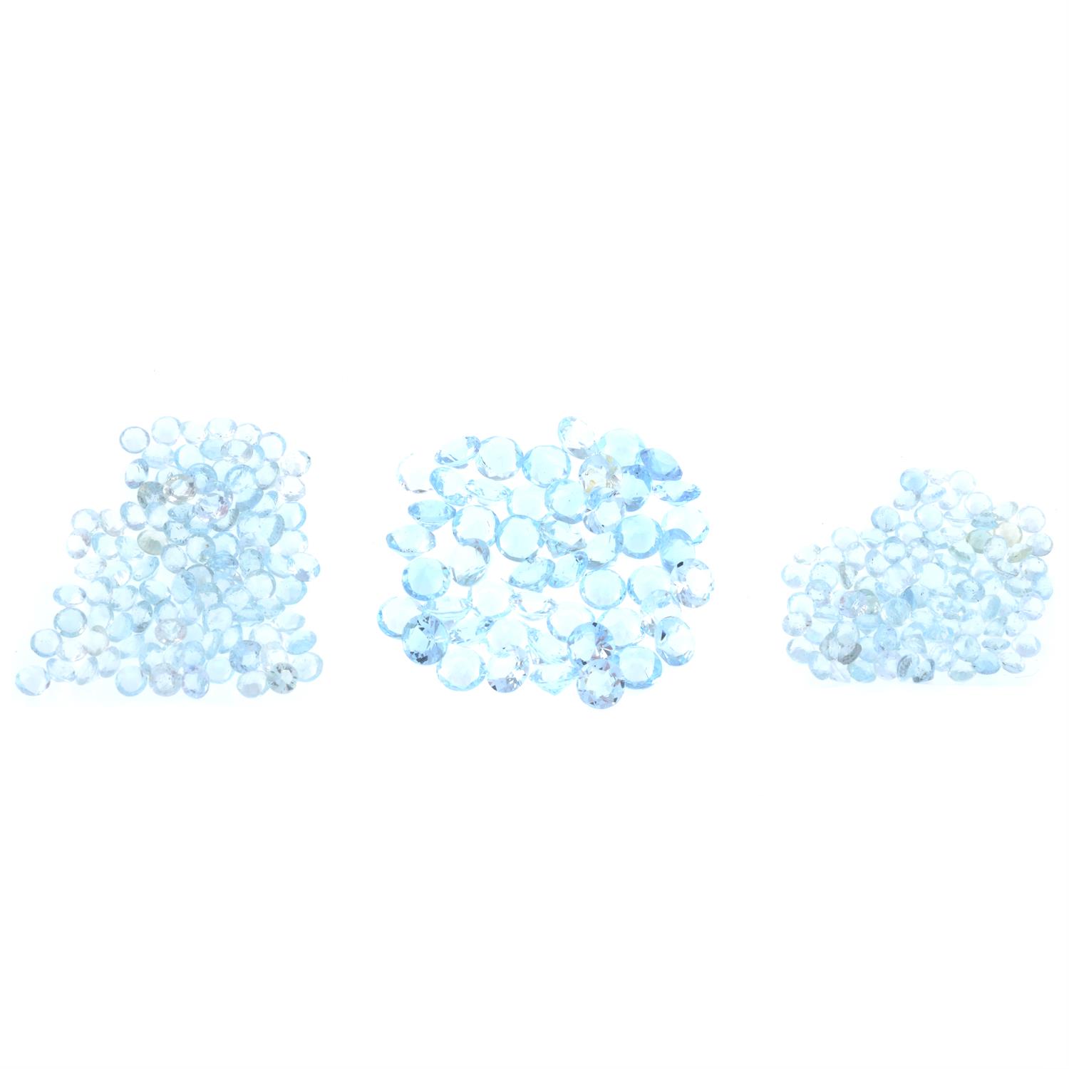 Circular-shape aquamarines, 23.91ct