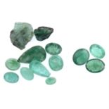 Assorted vari-shape emeralds, 32.01ct