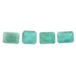 Four rectangular-shape emeralds, 18.71ct