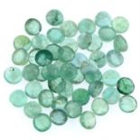 Circular-shape emeralds, 16.12ct