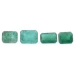 Four rectangular-shape emeralds, 10.17ct
