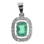 Emerald & diamond pendant