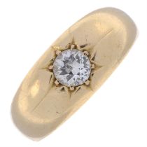 Early 20th 18ct gold diamond single-stone ring
