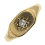 Early 20th century diamond signet ring