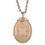 Early 20th 9ct gold locket pendant, with chain