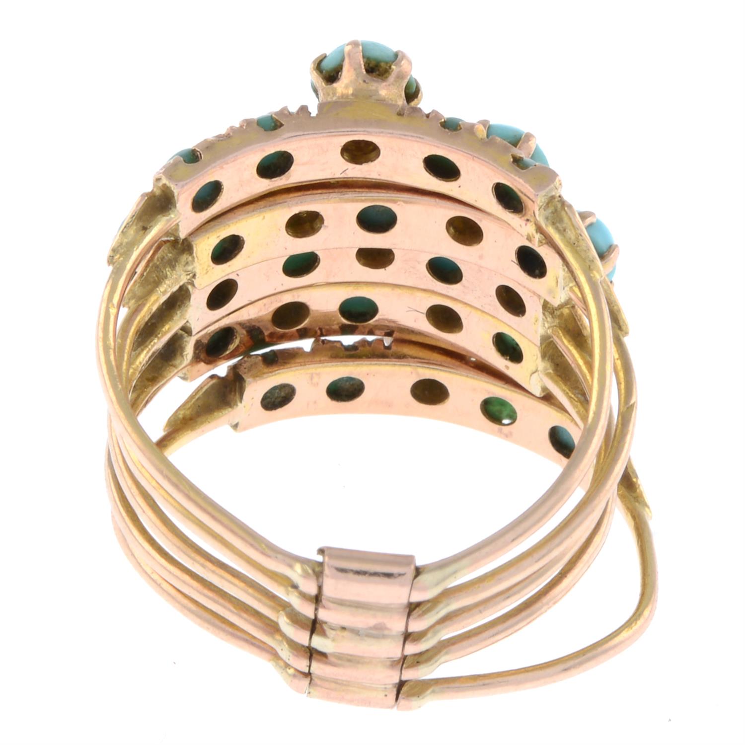 Turquoise multi-band ring - Image 2 of 2