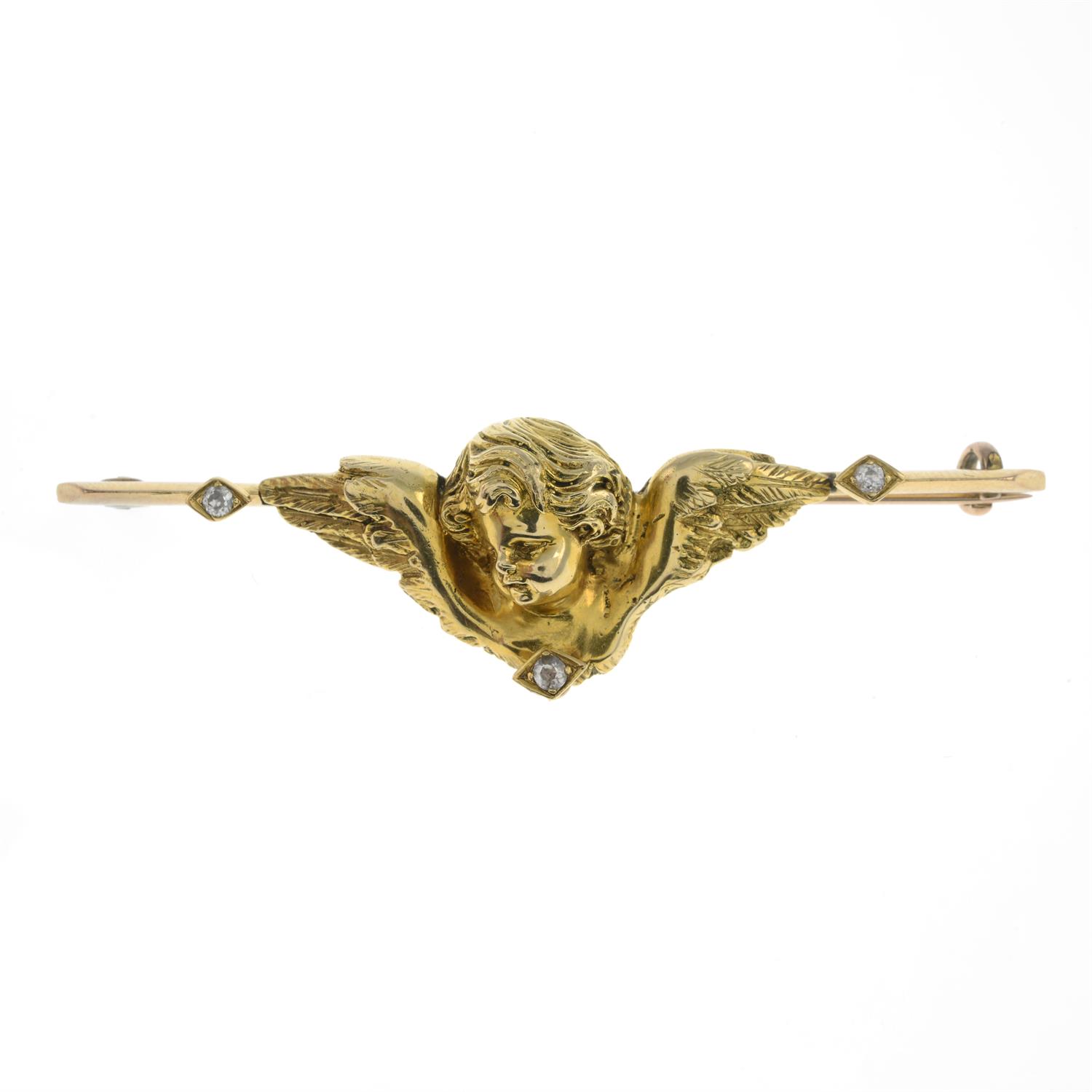 Cherub brooch with diamond highlights - Image 2 of 3