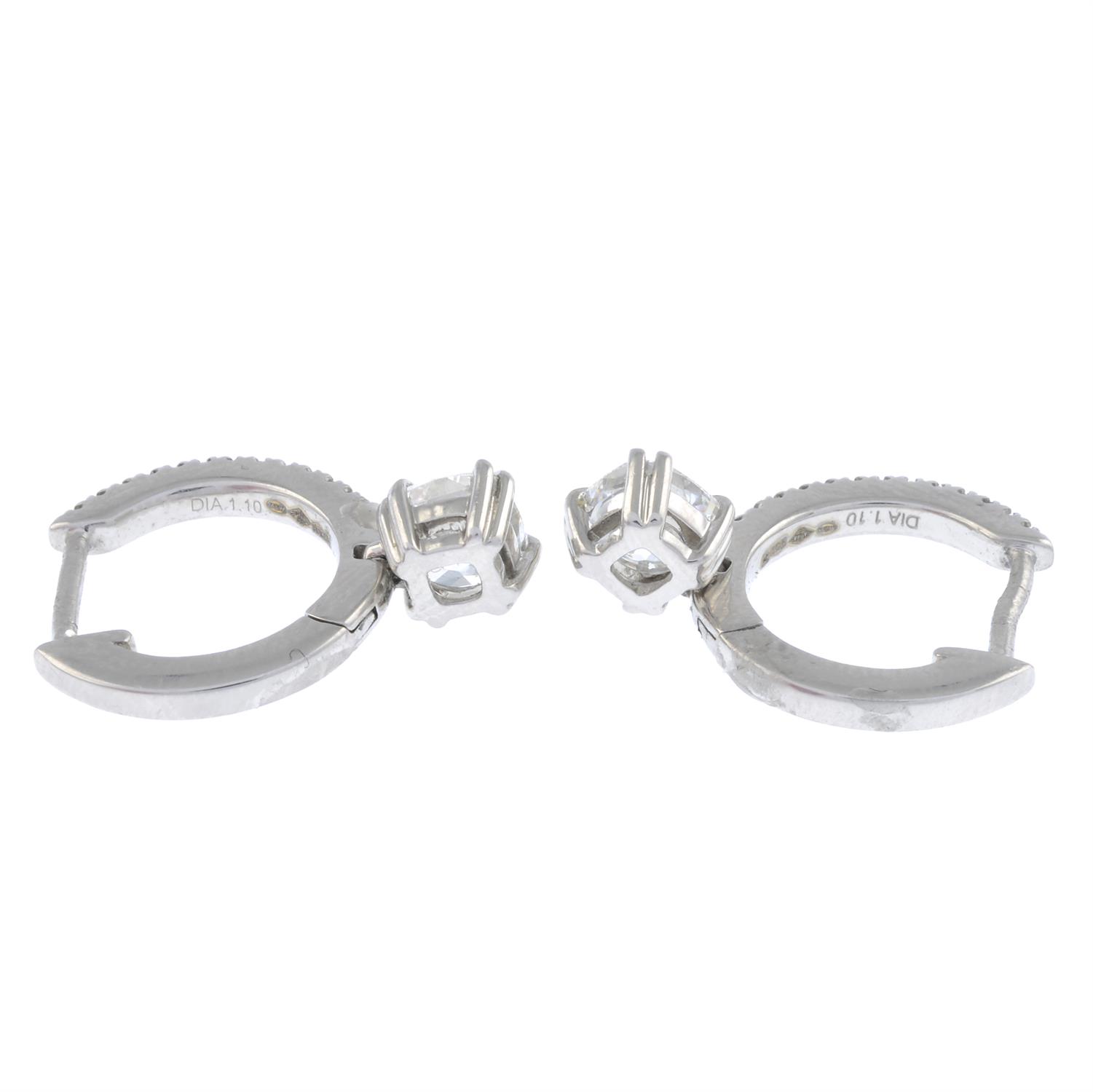 Platinum diamond drop earrings - Image 2 of 4