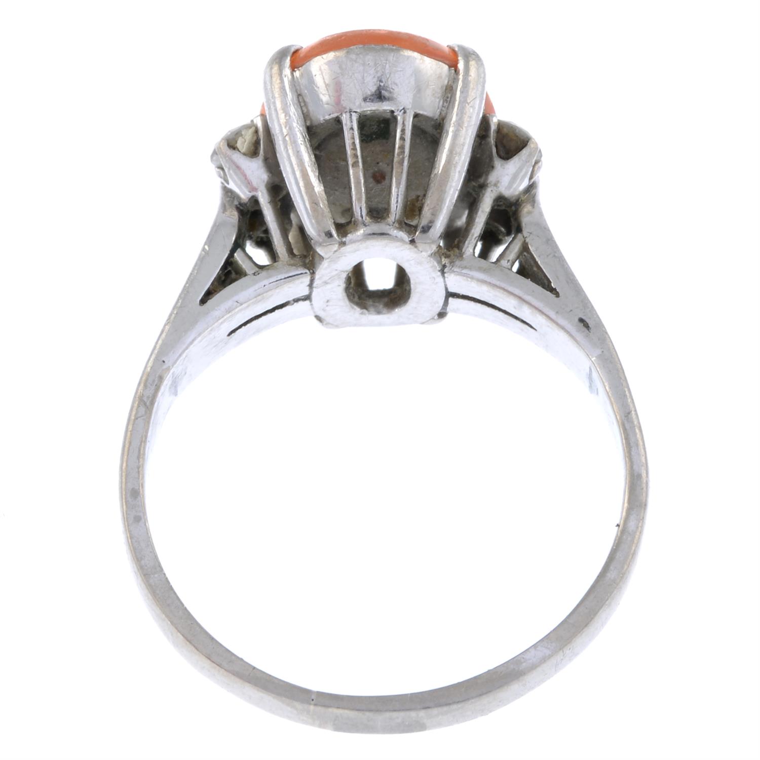 Fire opal & diamond dress ring - Image 2 of 2