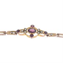 Garnet & split pearl bracelet, AF