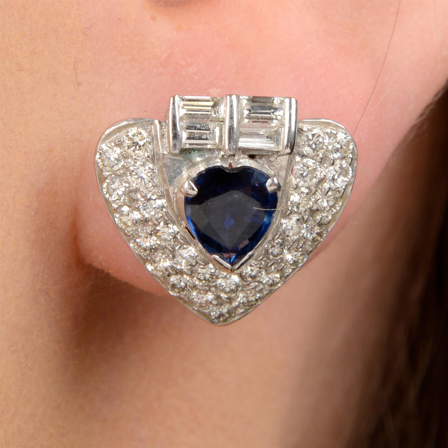 Sapphire & diamond earrings - Image 4 of 4