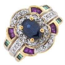 9ct gold multi-gem dress ring