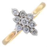 18ct gold diamond cluster ring