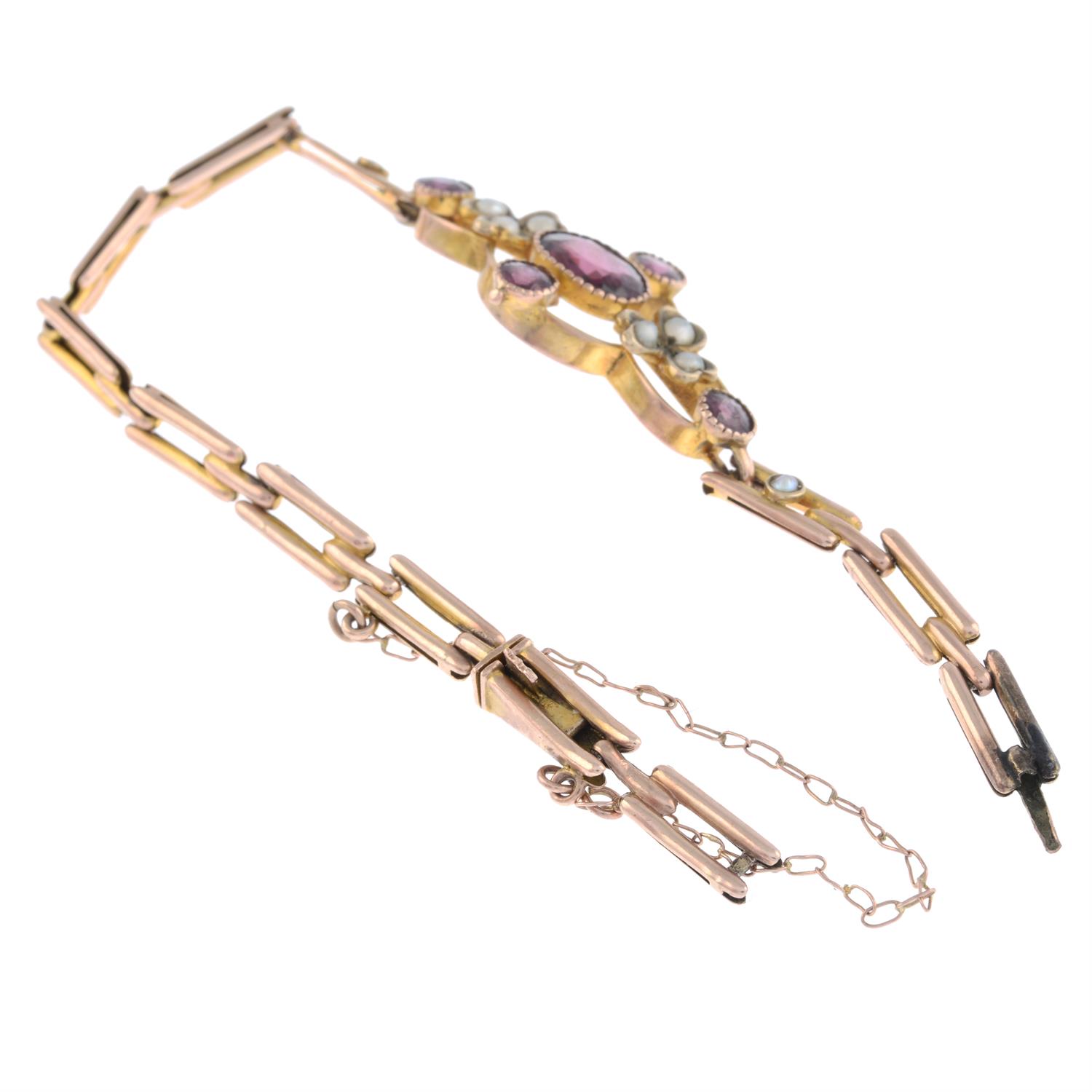 Garnet & split pearl bracelet, AF - Image 2 of 2